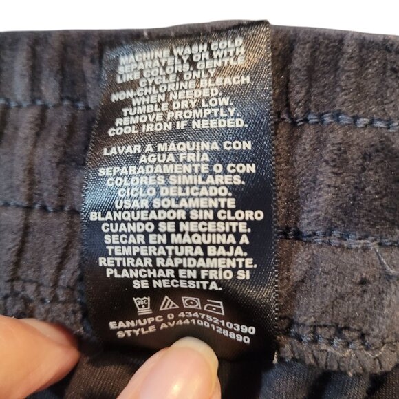 Avia Women's XS Black Velour Jogger Pants With Elastic Waist & Drawstring - Picture 6 of 9